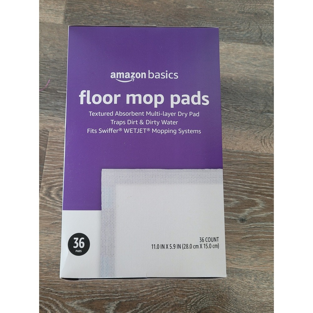 Amazon Basics Floor Mop Pads Swiffer WetJet 36 Count Textured Dry Pads White #6
